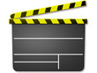 Filmklappe / Synchronklappe in Schwarz - Schwarz/Gelb