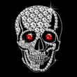diamond skull with red eyes diamond skull with red eyes