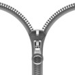 Zipper on white background. Isolated 3D image