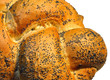 Fresh bread with poppy seeds isolated
