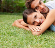 Romantic couple relaxing outdoors Romantic couple relaxing outdoors