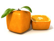 Fresh cubic orange and a half small Fresh cubic orange and a half small