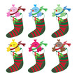 christmas bird set in socks