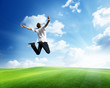 jumping happy young man jumping happy young man