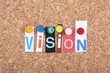 Vision in cut out magazine letters Vision in cut out magazine letters