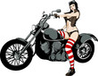 Sexy girl riding a motorcycle