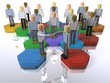 A model of a team with 3D figures