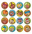 round buttons with faces of children