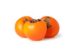 fresh persimmon fruits on a white background