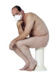homme nu malade avec masque stérile
