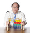 homme d'affaires old school faisant ses comptes
