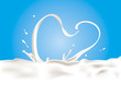 Vector: A splash of milk in shape of heart A splash of milk in shape of heart