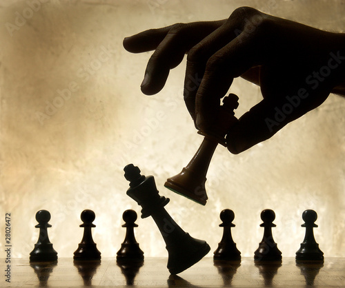 Photo: Playing chess game. defeating the Queen. Playing chess game. defeating the Queen.