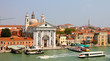 Venice from the sea with church Santa Maria del Rosario