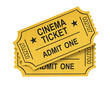 Cinema ticket on white background