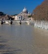 saint peters basilica and Tiber river, roma saint peters basilica and Tiber river, roma