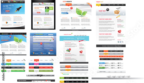 Vector: Huge collection of web templates and navigation menus Huge collection of web templates and navigation menus