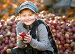 boy with apples