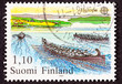 Photo: Finland Postage Stamp Boat Crew Sweep Rowing Racing Water Finland Postage Stamp Boat Crew Sweep Rowing Racing Water