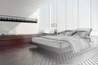 Modern designed bedroom (3d)