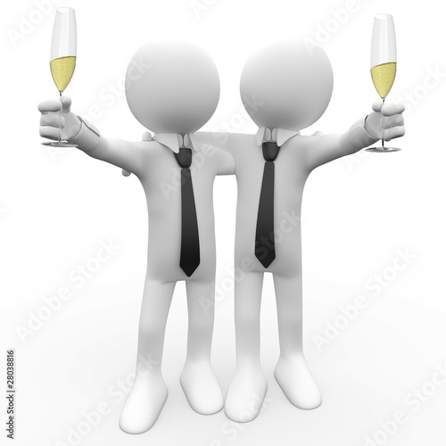 Illustration: Friends making a toast with a glass of champagne Friends making a toast with a glass of champagne