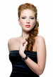 beautiful young red-haired woman with fashion make-up
