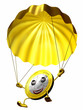 Euro coin with golden parachute