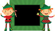 Christmas frame with cute elves