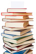 Stacked books isolated on the white background