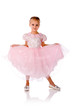 little girl in a pink elegant dress.