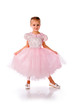 little girl in a pink elegant dress.
