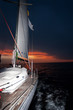 Sailing boat at sunset