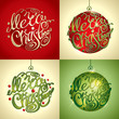 Christmas Card. Merry Christmas lettering by four styles of a wr Christmas Card. Merry Christmas lettering by four styles of a wr