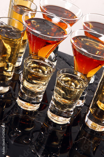 Photo: Shooters with whiskey, tequila and rum Shooters with whiskey, tequila and rum