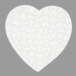 white heart puzzle isolated