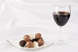 Glass of red wine and chocolate Glass of red wine and chocolate