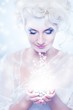 Beautiful snow queen with a christmas decoration
