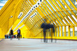 Two person silhouettes in motion blur