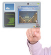 Information technology: hand on touchscreen tablet