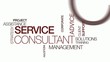 Service consultant management training tag clouds animation