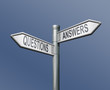 Photo: question answer roadsign question answer roadsign