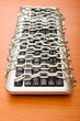Computer security concept with keyboard and chain Computer security concept with keyboard and chain