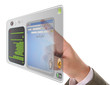 A male's finger is searching and pointing at an internet website A male's finger is searching and pointing at an internet website