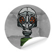 biohazard scene with gas mask