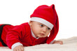 Kleines Baby als Weihnachtsmann