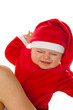 Kleines Baby als Weihnachtsmann