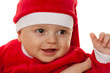Kleines Baby als Weihnachtsmann