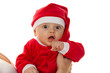 Kleines Baby als Weihnachtsmann
