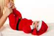Foto: Kleines Baby als Weihnachtsmann Kleines Baby als Weihnachtsmann