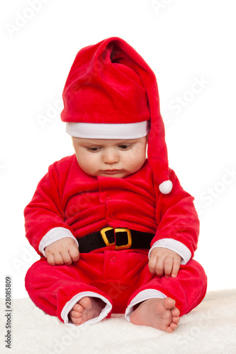 Foto: Kleines Baby als Weihnachtsmann Kleines Baby als Weihnachtsmann